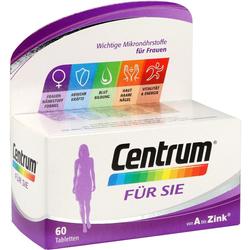 Eine Packung Vitaminpräparate "Centrum für Sie" speziell für Frauen.